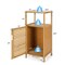 Wicker Bathroom Storage Floor Cabinet With Door And Shelf Corner Cabinet